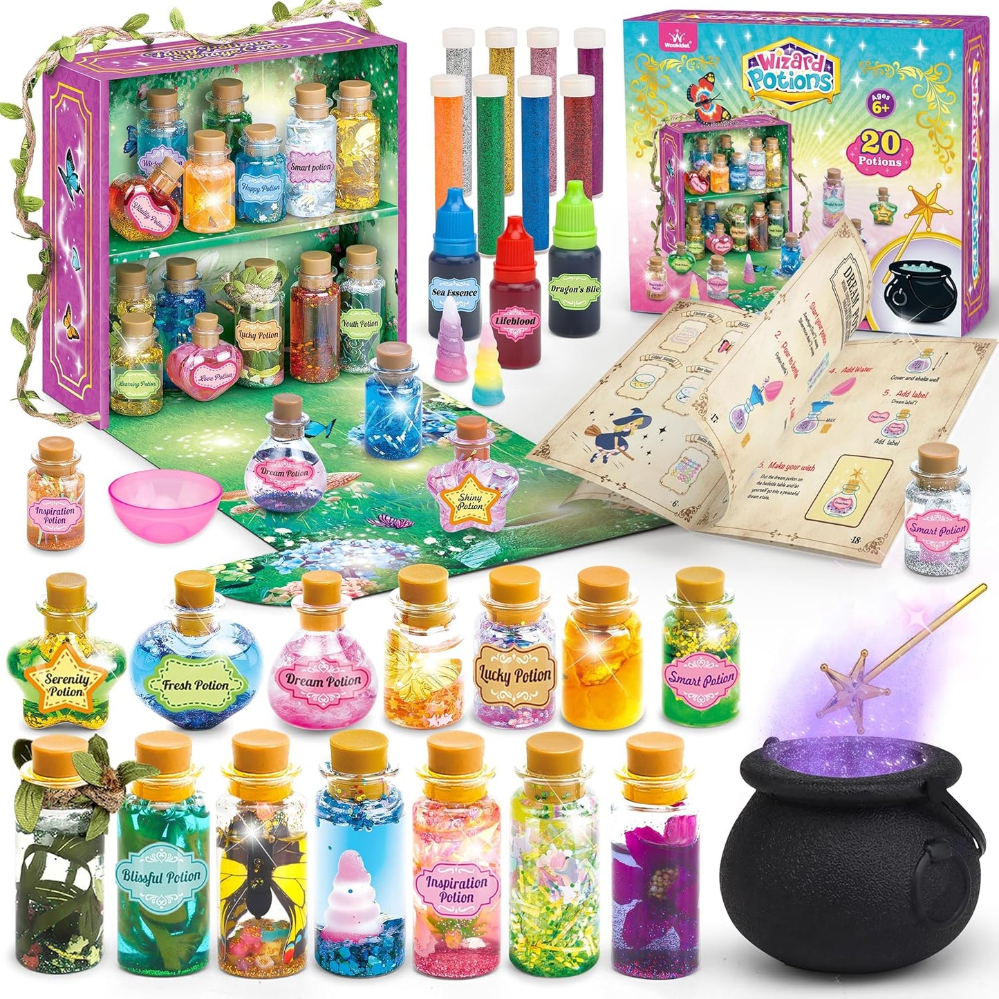 Wookidel Fairy Magic Craft Kit with 20 Potion Bottles front view
