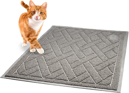 Pawkin non toxic PVC cat litter tray mat showing textured mesh close up