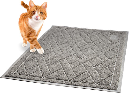 Pawkin non toxic PVC cat litter tray mat showing textured mesh close up