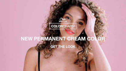 Infographic illustrating the mixing ratio instructions for the permanent cream color with developer