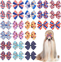 JpGdn patriotic 4th of July dog hair bows front view