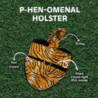 Hen Holster bird harness featuring integrated metal D ring