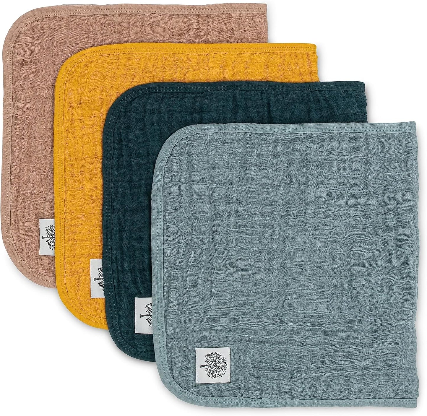 Parker Baby muslin burp cloths 4 pack dune set front view