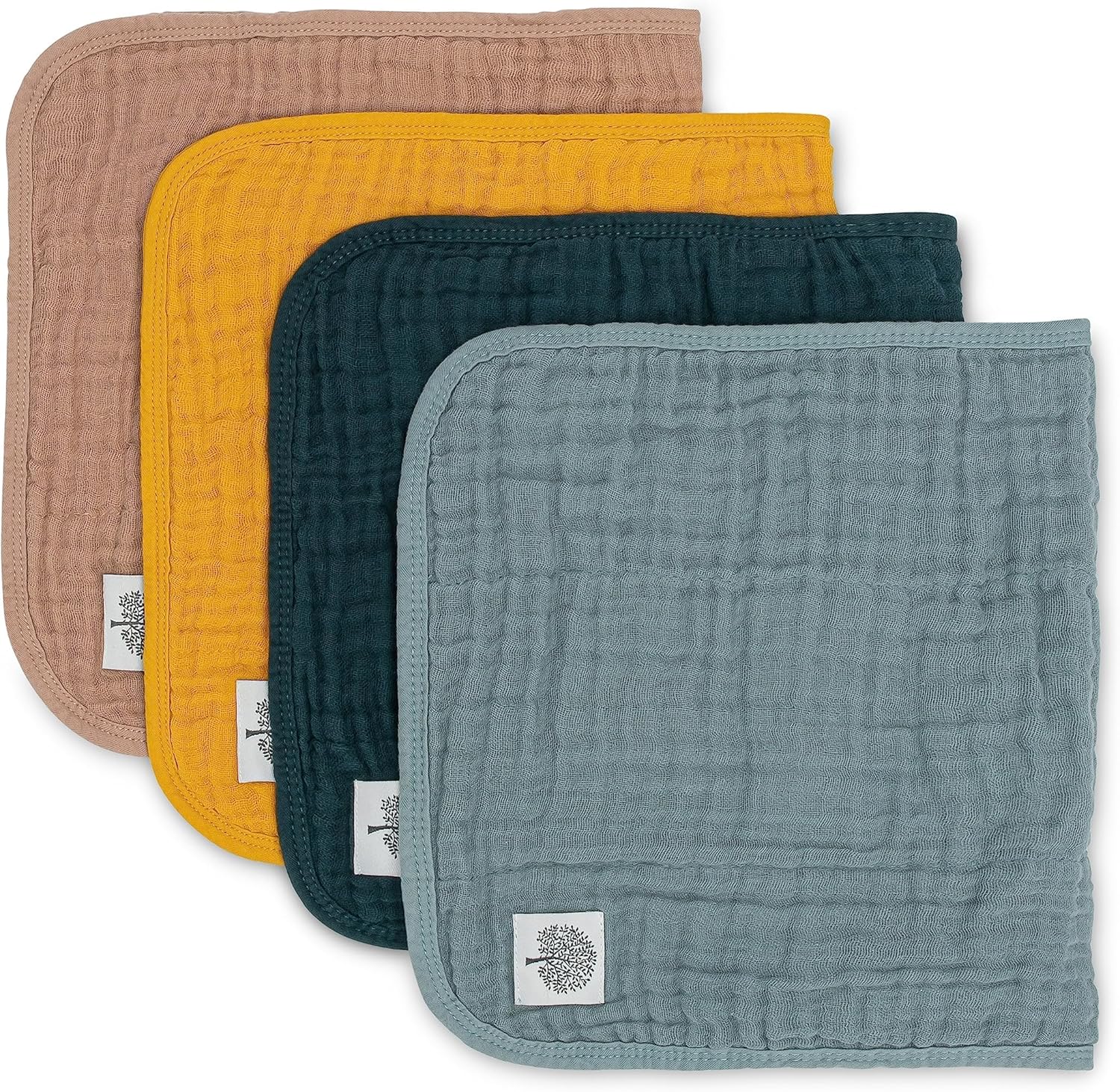 Parker Baby muslin burp cloths 4 pack dune set front view