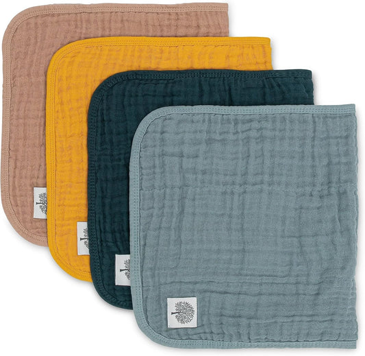 Parker Baby muslin burp cloths 4 pack dune set front view