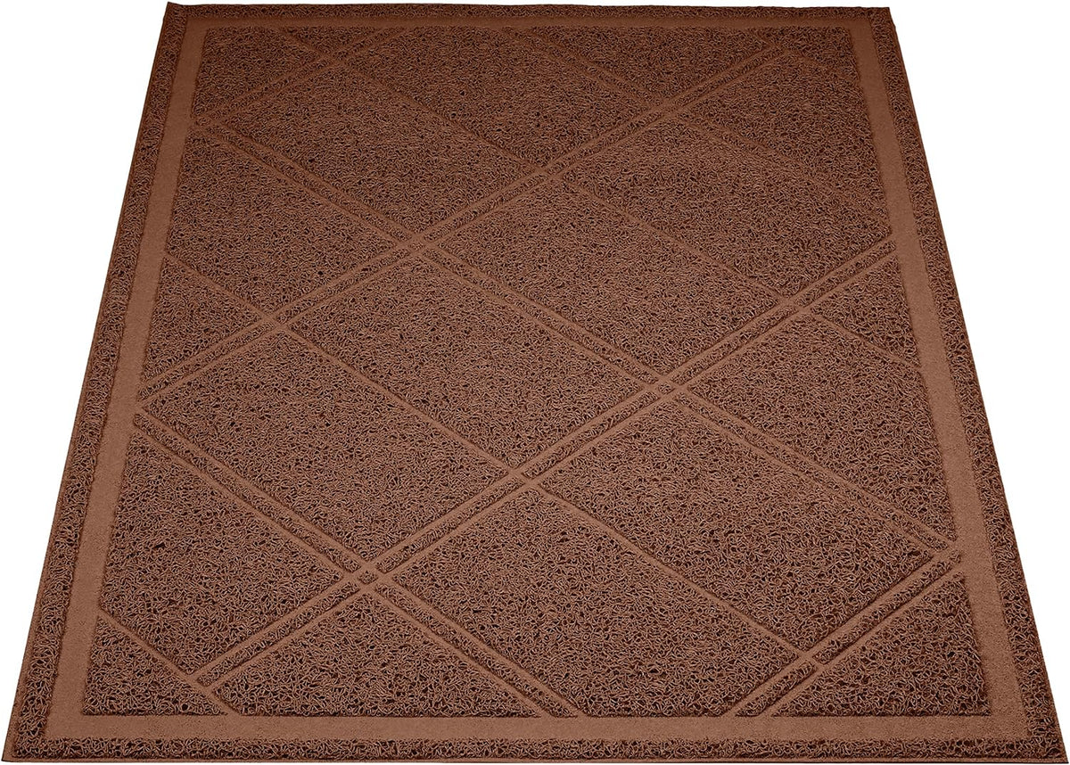 Amazon Basics cat litter box mat folded or rolled view