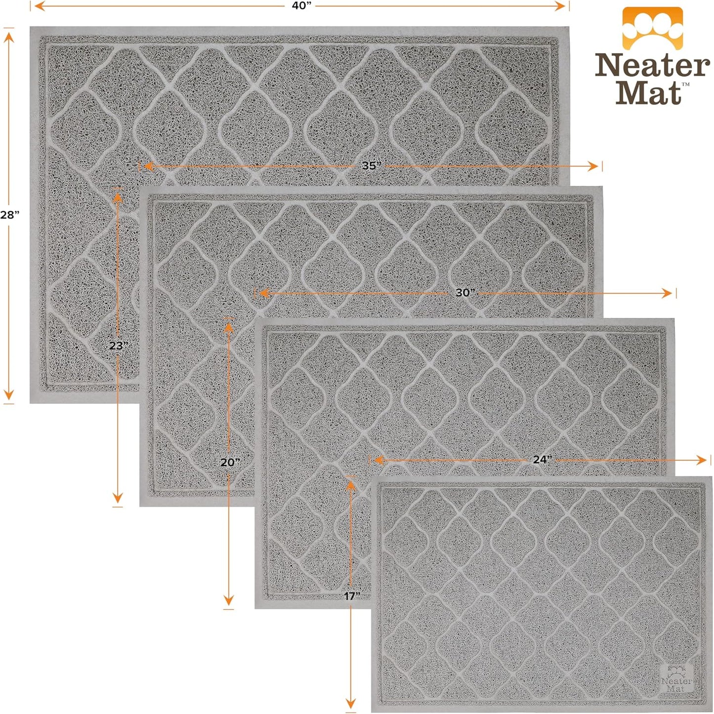 Neater Pets Neater Mat Cat Litter Mat, Thick & Durable Cat Mat for Litter Box, Trapper Pad Catches Mess to Protect Indoor Floors, Soft on Kitty Paws, Anti-Skid Grip Backing, Easy to Clean, Grey - Image 9