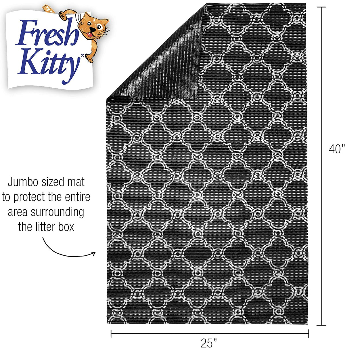 Fresh Kitty decorative foam mat placed on hardwood floor