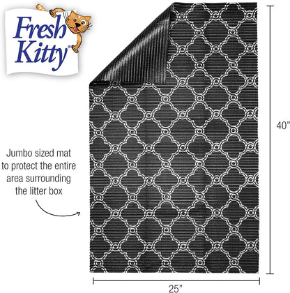 Fresh Kitty easy clean decorative litter mat placed under litter box