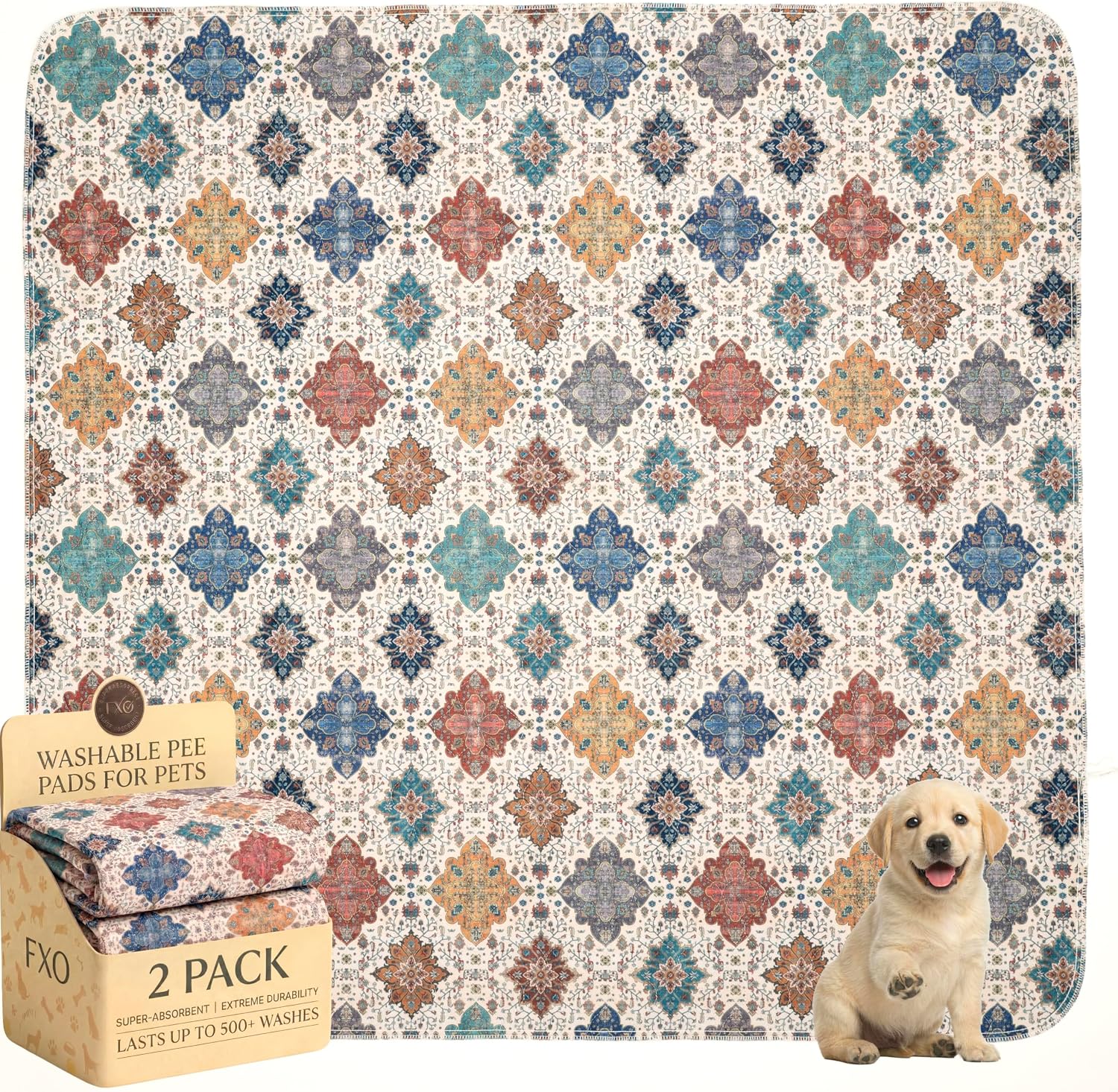 Washable Pee Pads for Dogs,Great Urine Absorbent Reusable Puppy Training Pads,Waterproof,Leak-Proof & Non-Slip Potty Pads for Whelping,Crate,Playpen,Bed.(Green Floral,18"x24") - Image 10