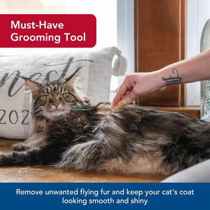 Side profile of the premium wooden handle of the genuine Coastal pet deshedding brush