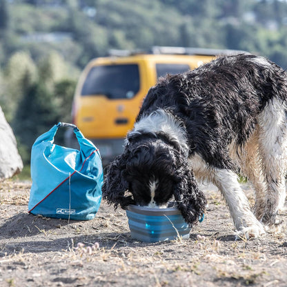 Kurgo Kibble Carrier filled with dry dog food
