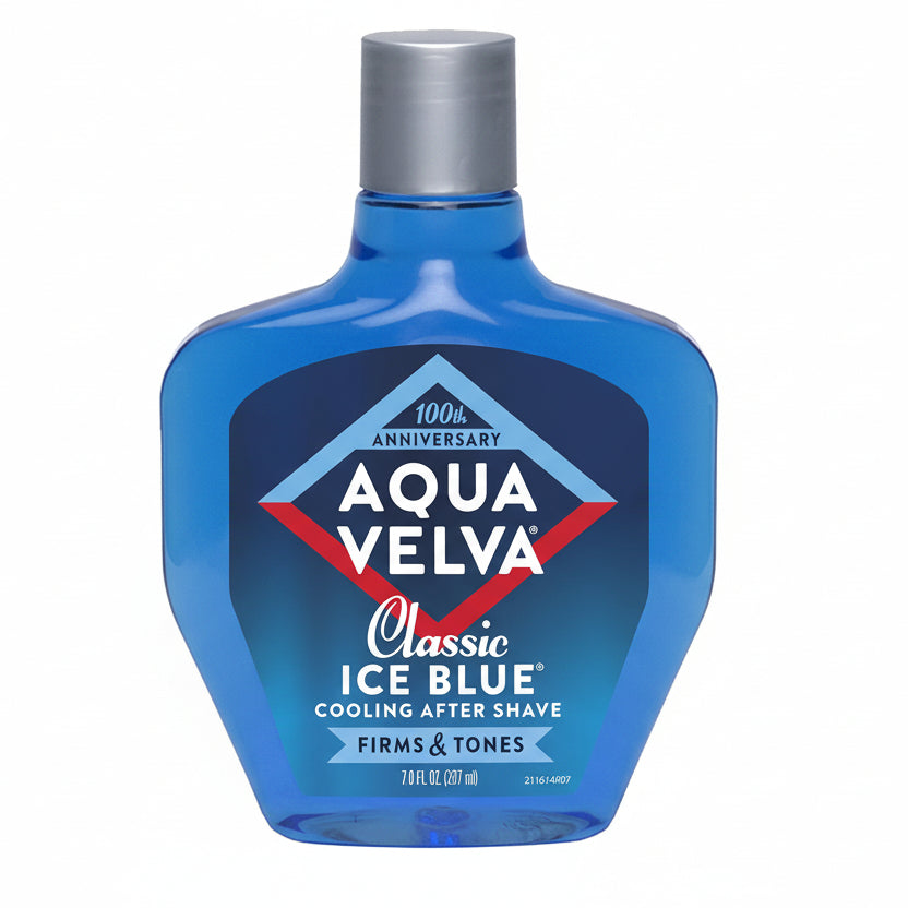 Aqua Velva Classic Ice Blue Cooling After Shave Lotion 7 Fluid Ounce front view