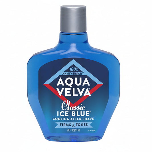 Aqua Velva Classic Ice Blue Cooling After Shave Lotion 7 Fluid Ounce front view