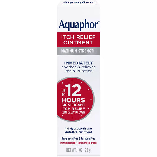 Aquaphor Itch Relief Ointment Maximum Strength One Percent Hydrocortisone Anti Itch Treatment For Skin Irritation And Eczema 56g