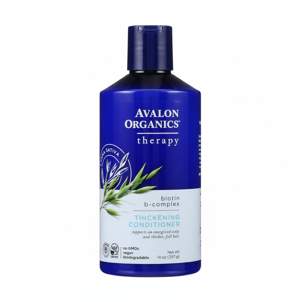 Avalon Organics Biotin B-Complex Thickening Conditioner front view for hair volume.