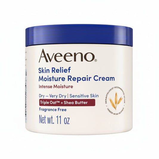 Aveeno Skin Relief Intense Moisture Repair Body Cream front view jar for dry skin