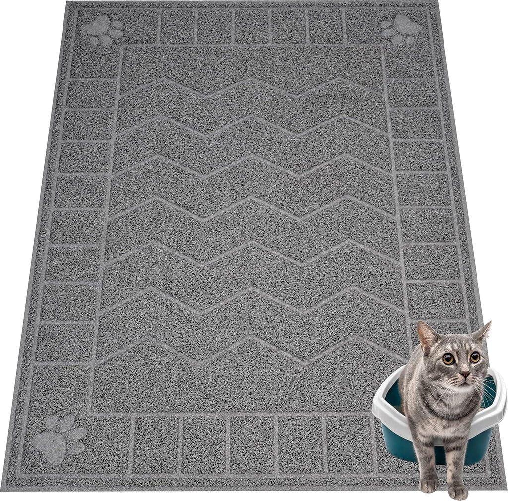 Cat Litter Box Mat, 35" x 24" Large Kitty Litter Trapping Mat Keep Floor Clean, Litter Box Mat Scatter Control, Waterproof, Easy to Clean, Durable Large Size Litter Mats for Floor - Image 9