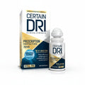 Certain Dri Prescription Strength Clinical Antiperspirant Roll-On front view showing packaging details for hyperhidrosis treatment