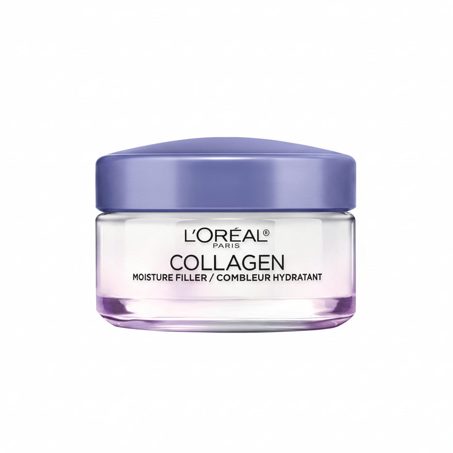 L'Oreal Paris Collagen Moisture Filler Daily Face Moisturizer front view jar for anti aging skincare