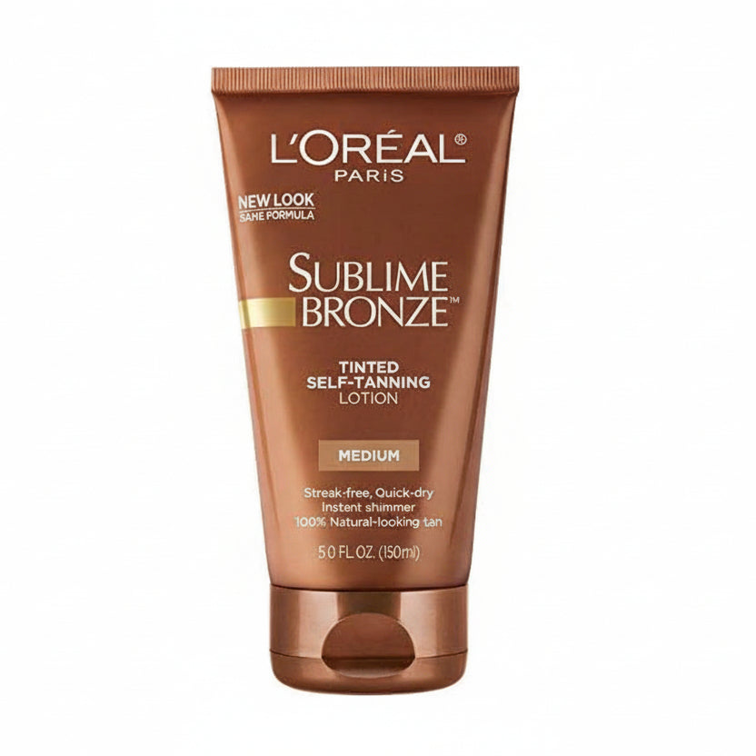 L'Oreal Paris Sublime Bronze Tinted Self Tanning Lotion front view packaging sunless bronzer