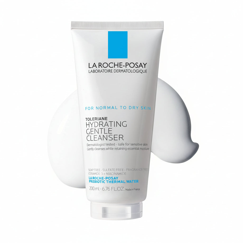 La Roche-Posay Toleriane Hydrating Gentle Facial Cleanser front view showing cream face wash bottle