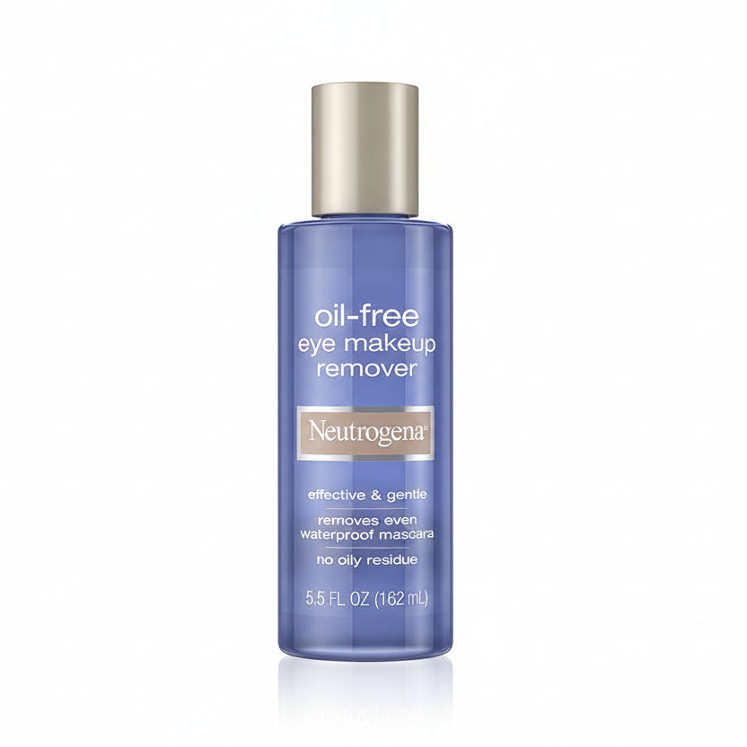 Neutrogena Oil Free Eye Makeup Remover 5.5 Fluid Ounce front view bottle