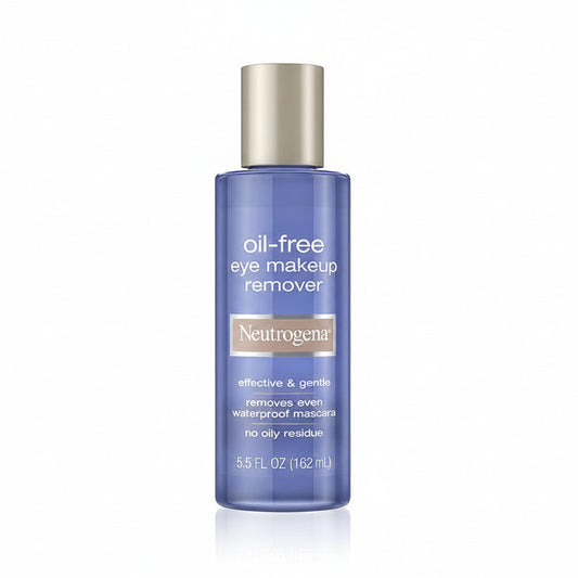 Neutrogena Oil Free Eye Makeup Remover 5.5 Fluid Ounce front view bottle
