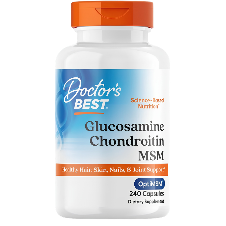 Doctor's Best Glucosamine Chondroitin MSM 240 Capsules front view joint support supplement