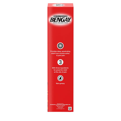 Bengay Ultra Strength 4 oz US pack side panel with directions