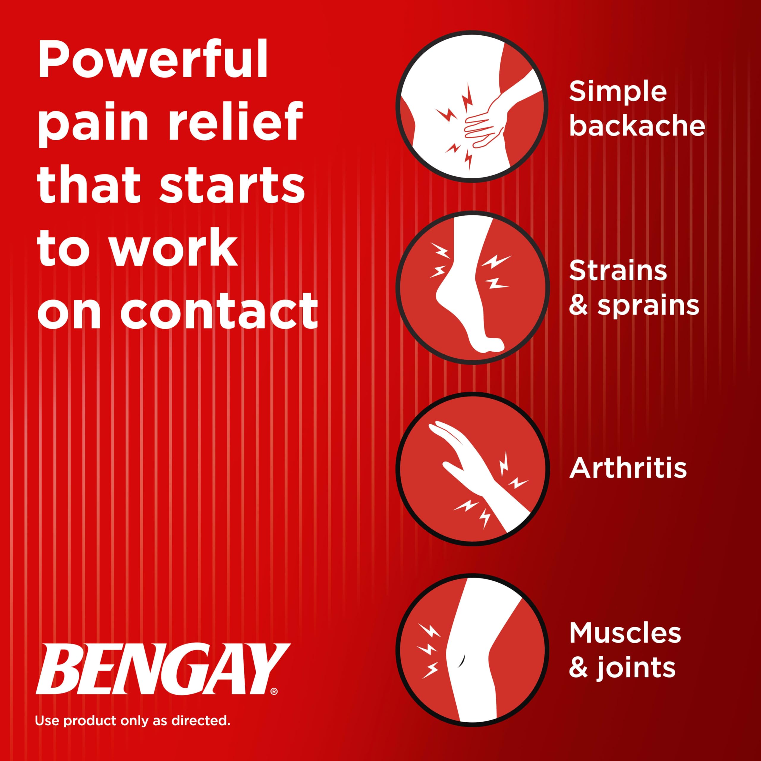Bengay cream uses for backache, strains, arthritis and muscle and joint pain