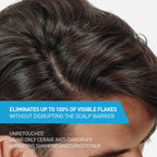 Eliminates up to 100% of visible flakes without disrupting the scalp barrier - using CeraVe anti-dandruff shampoo and conditioner system, unretouched