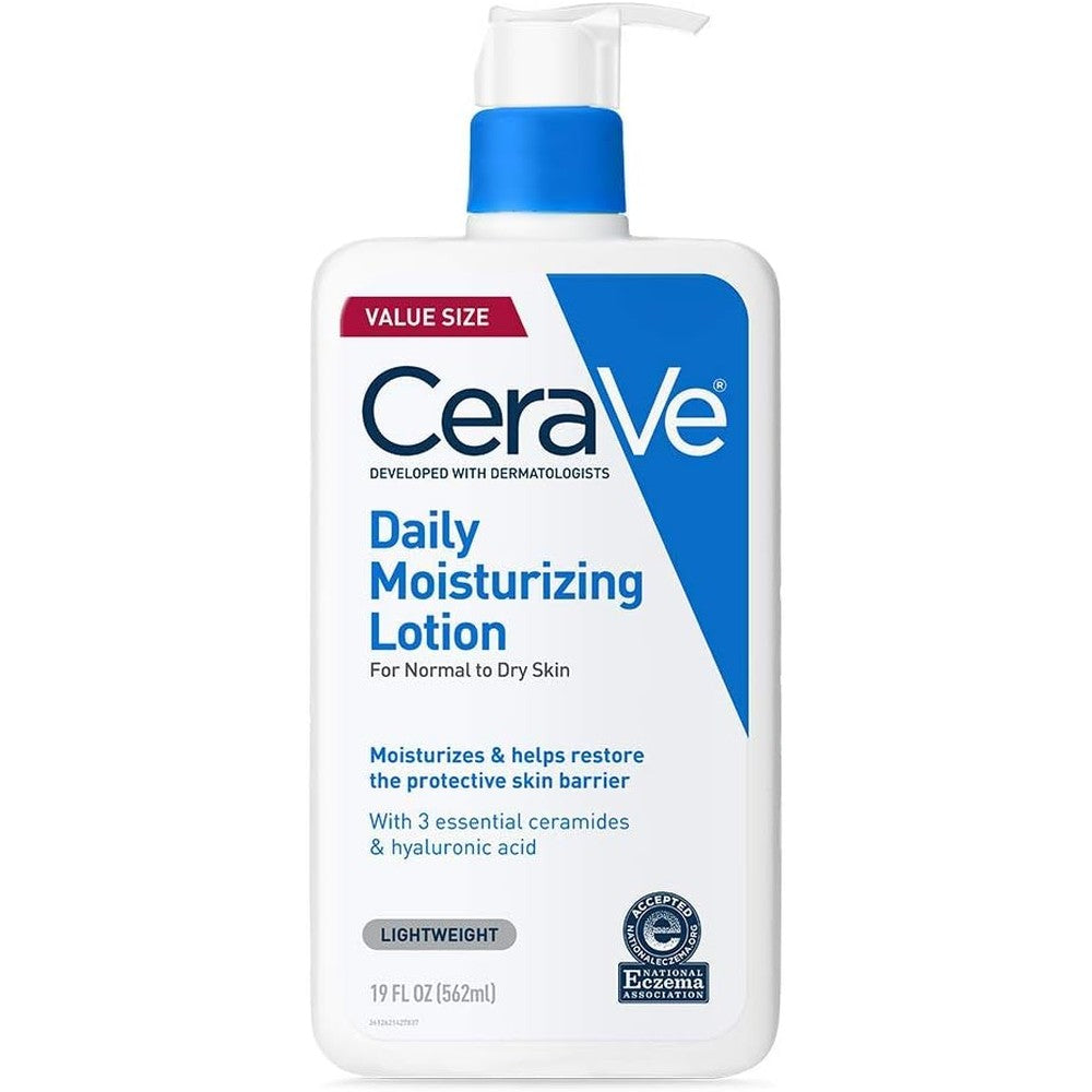 CeraVe Daily Moisturizing Lotion 562ml value size pump bottle for normal to dry skin - USA pack front
