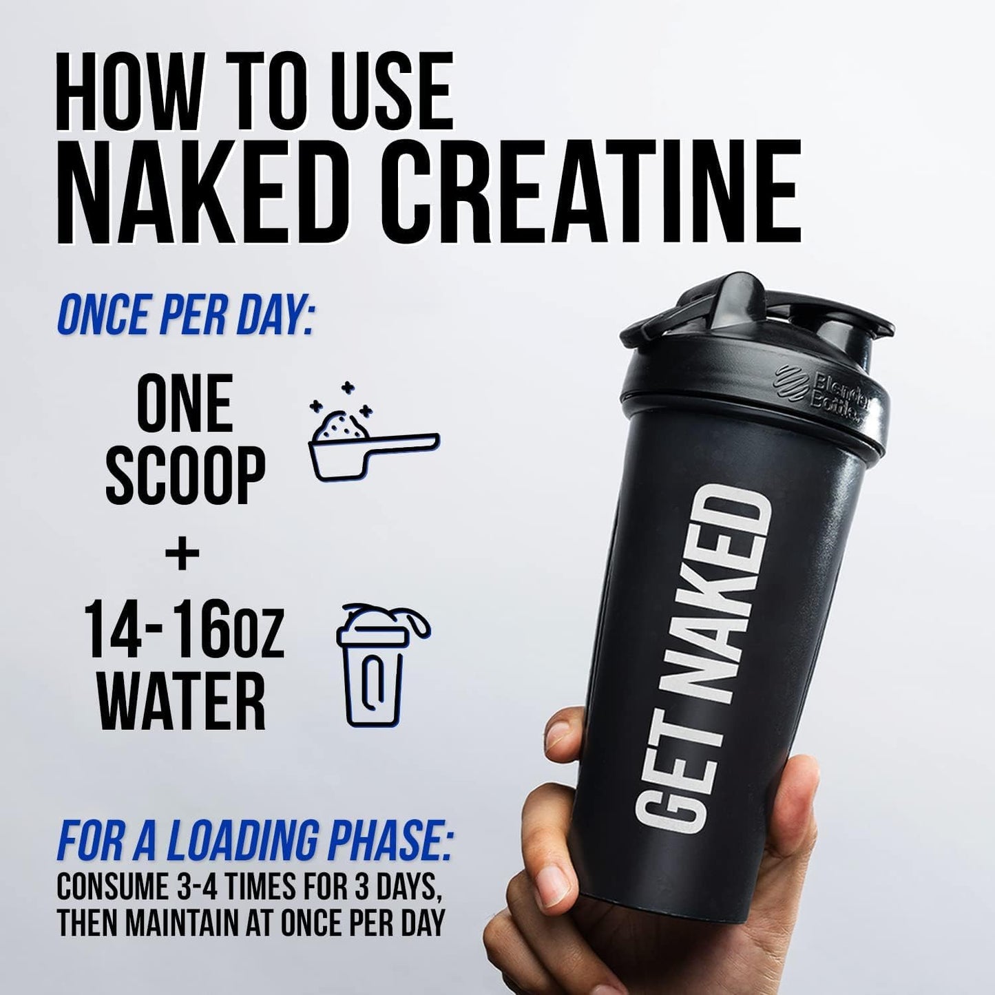 Naked nutrition creatine packaging side view
