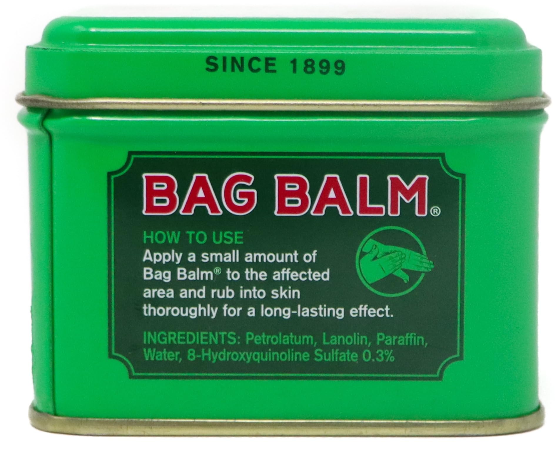 Bag Balm green tin ointment for dry cracked hands and feet