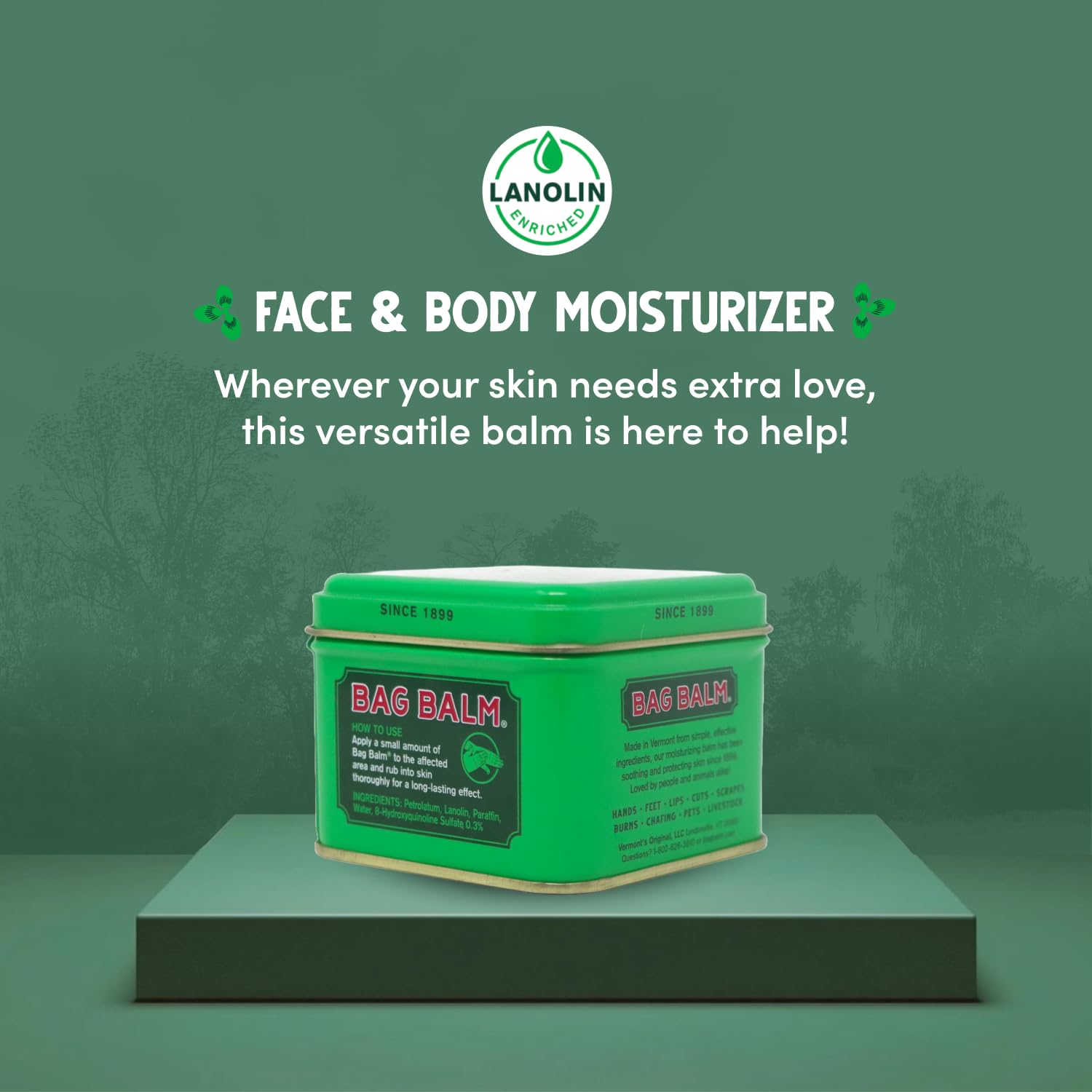 Bag Balm unscented paraben free moisturizer for sensitive skin