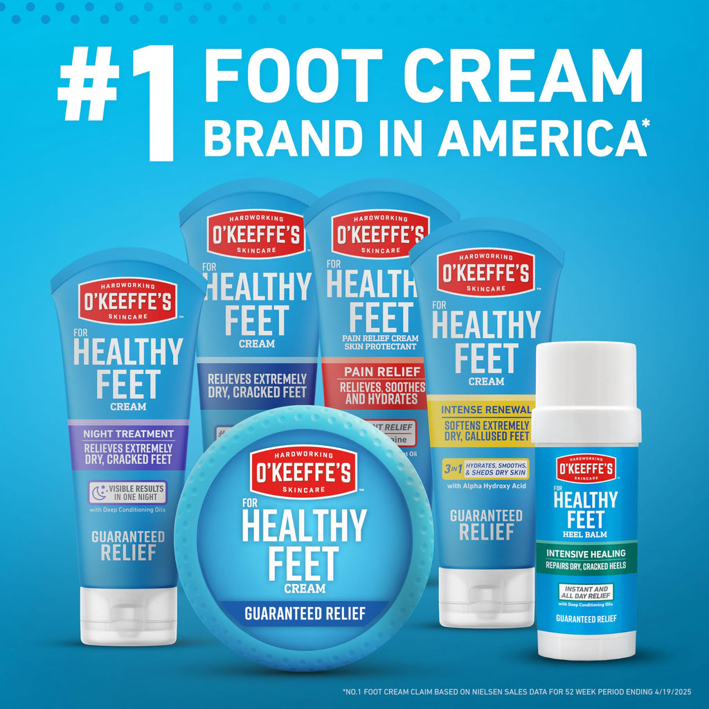 O'Keeffe's Healthy Feet Foot Cream ingredients and directions label