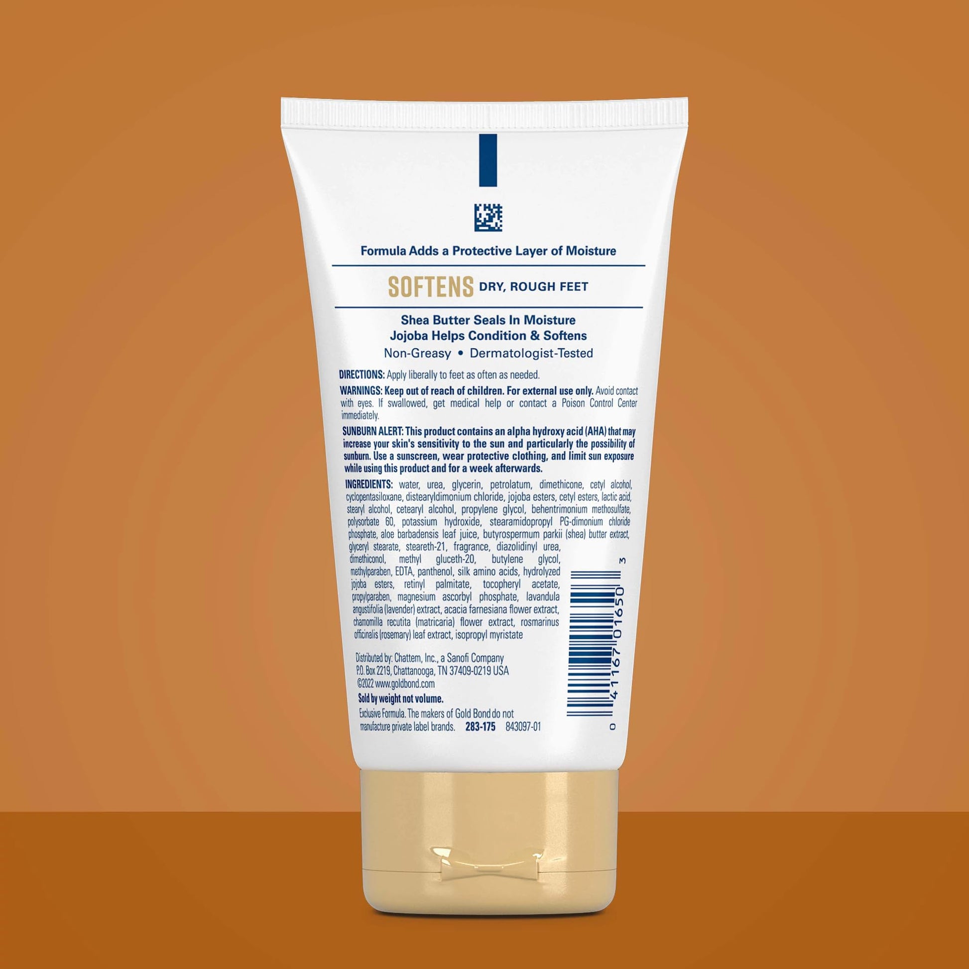 Gold Bond ultimate softening cream tube back label ingredients