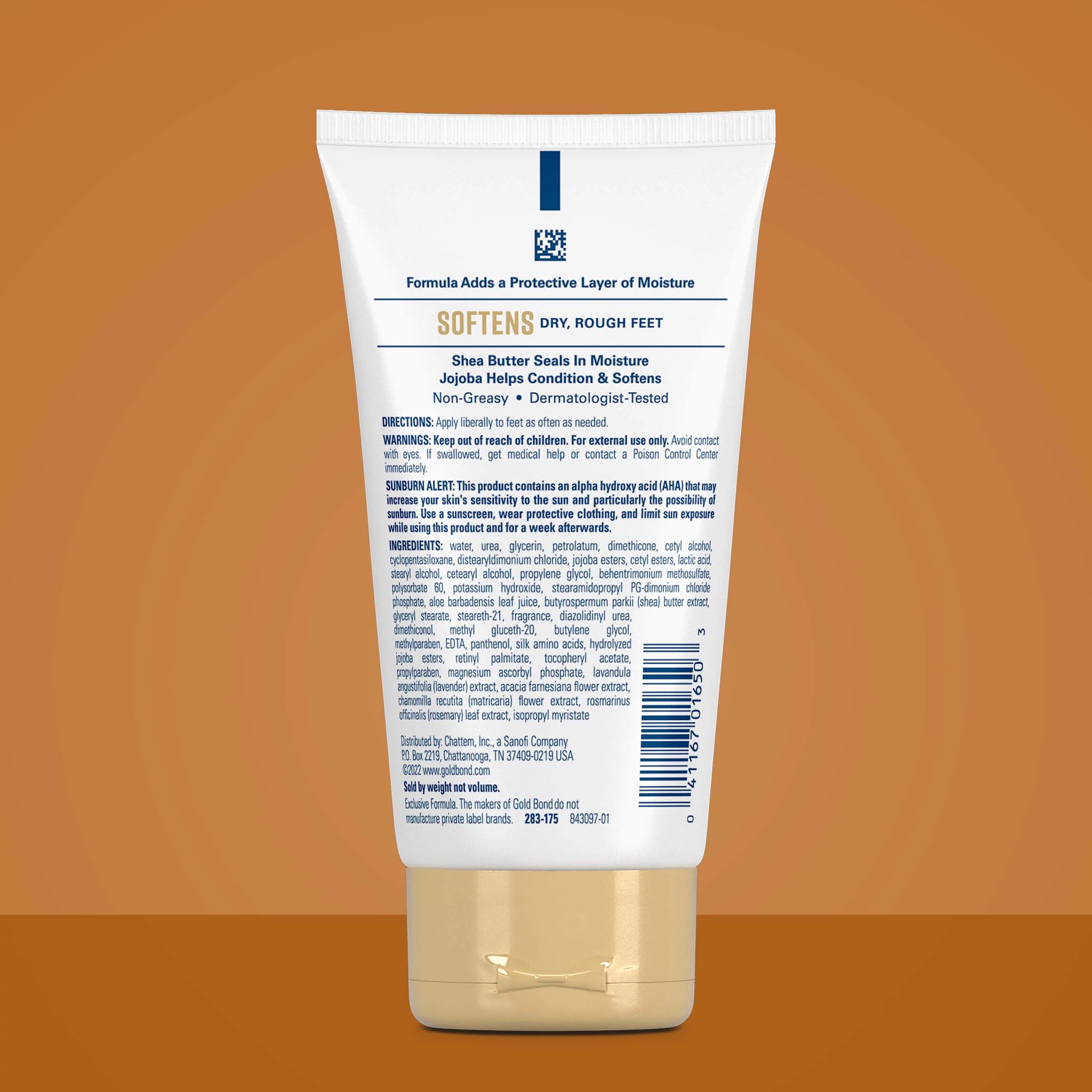 Gold Bond ultimate softening cream tube back label ingredients