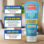 O'Keeffe's exfoliating foot cream tube packaging angle view
