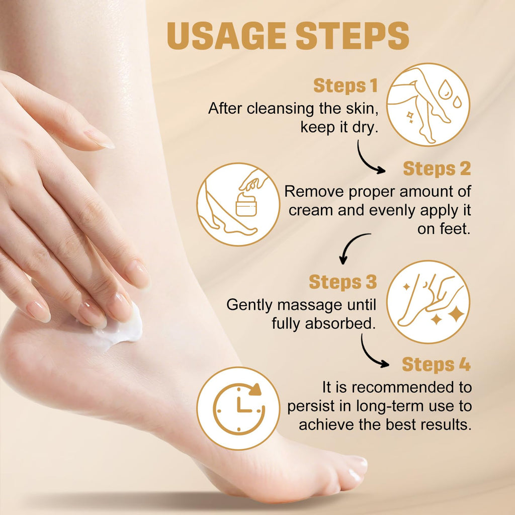 Clyecfra 60 percent urea cream applied on dry cracked feet