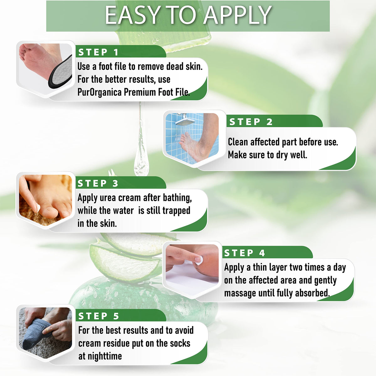 PurOrganica foot care cream lifestyle application shot