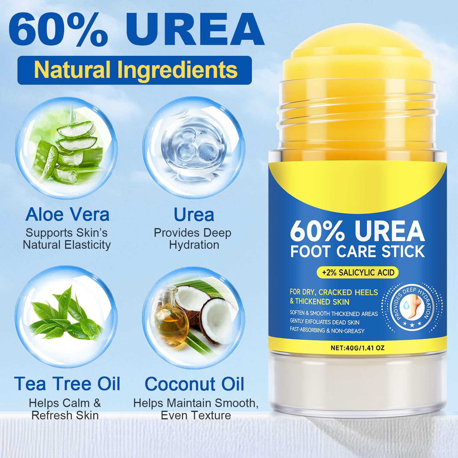ZyraGloz sixty percent urea balm stick for dry skin hydration