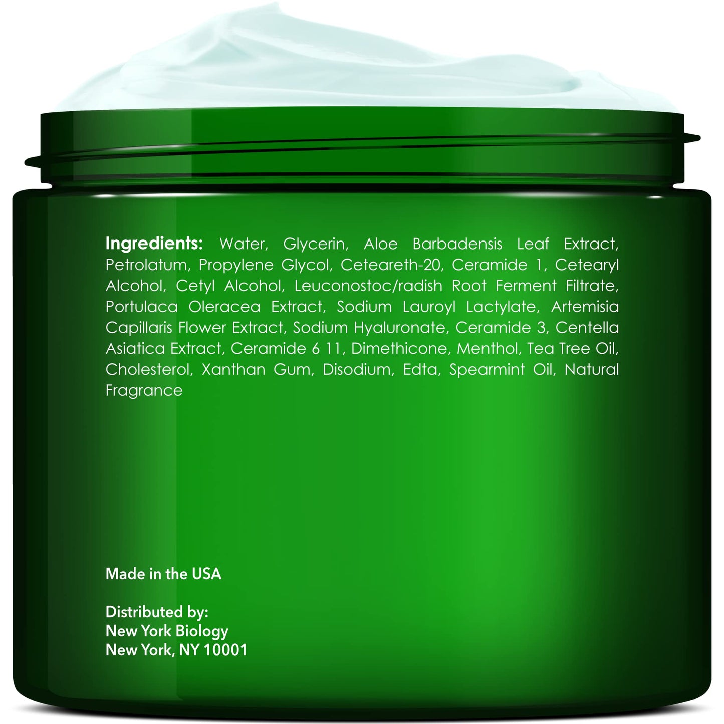 New York Biology intensive foot moisturizer container highlighting tea tree oil skin benefits.