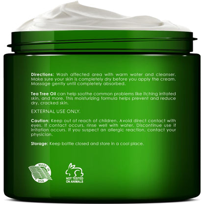 New York Biology foot cream for dry cracked feet displaying text directions and ingredients.