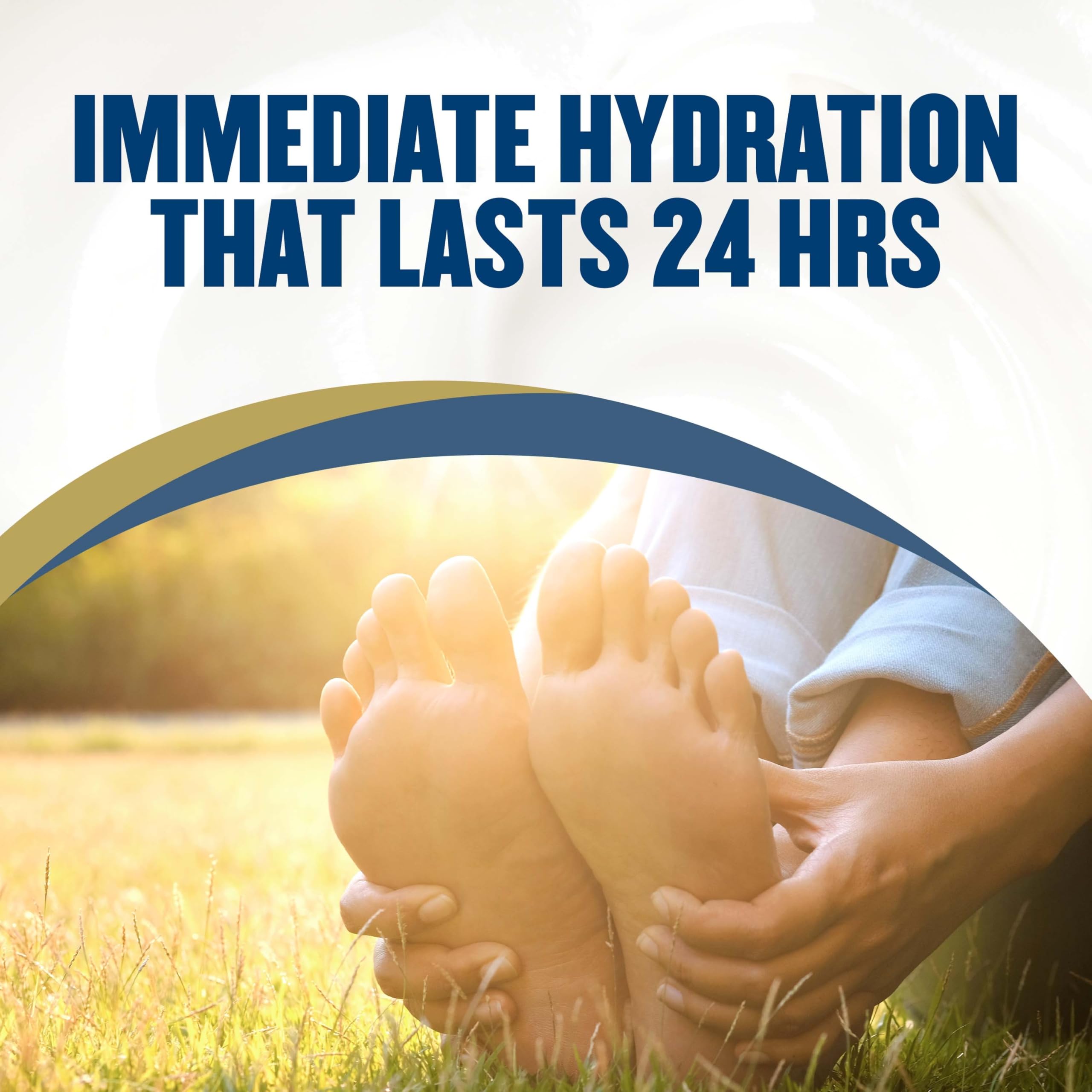 Fast-absorbing non-greasy foot moisturizer by Gold Bond for 24 hour hydration.
