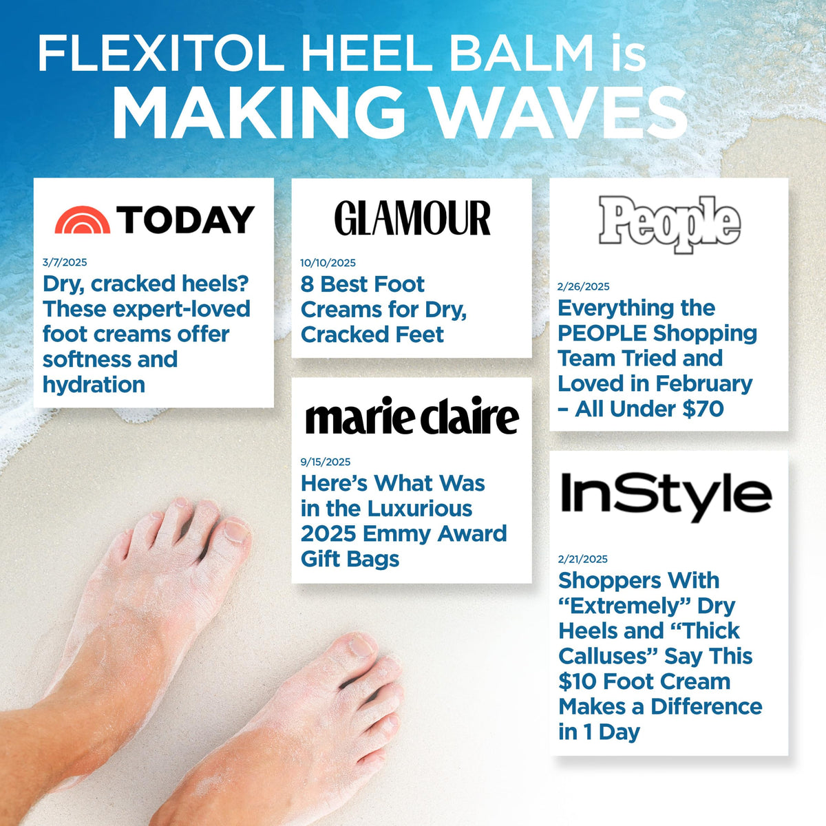Authentic USA sourced Flexitol Heel Balm twin pack set on clean surface