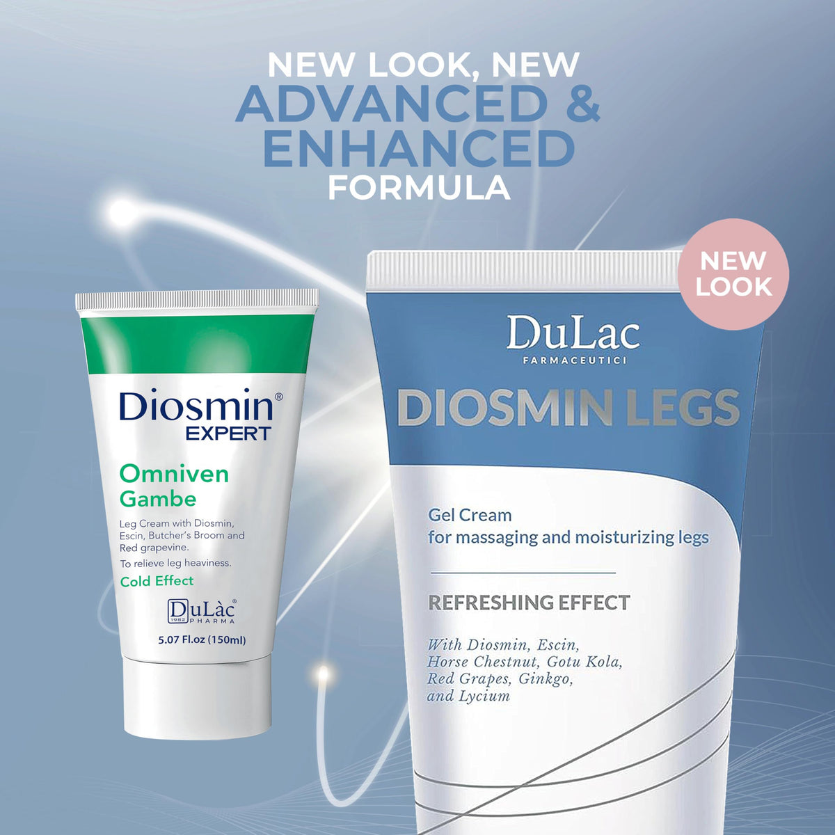 Dulac Diosmin Legs Gel Cream packaging box from top angle