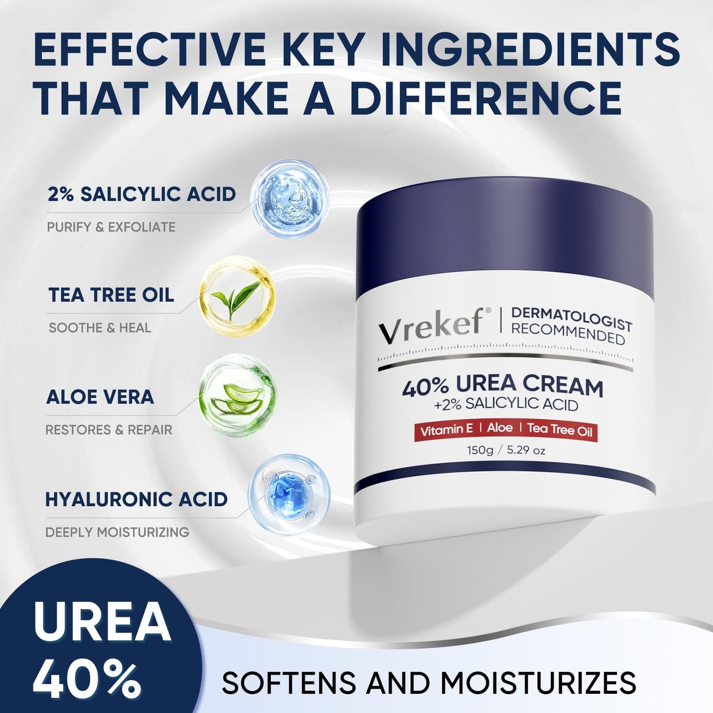 Maximum strength 40 percent urea foot cream jar showing product labeling and active ingredients
