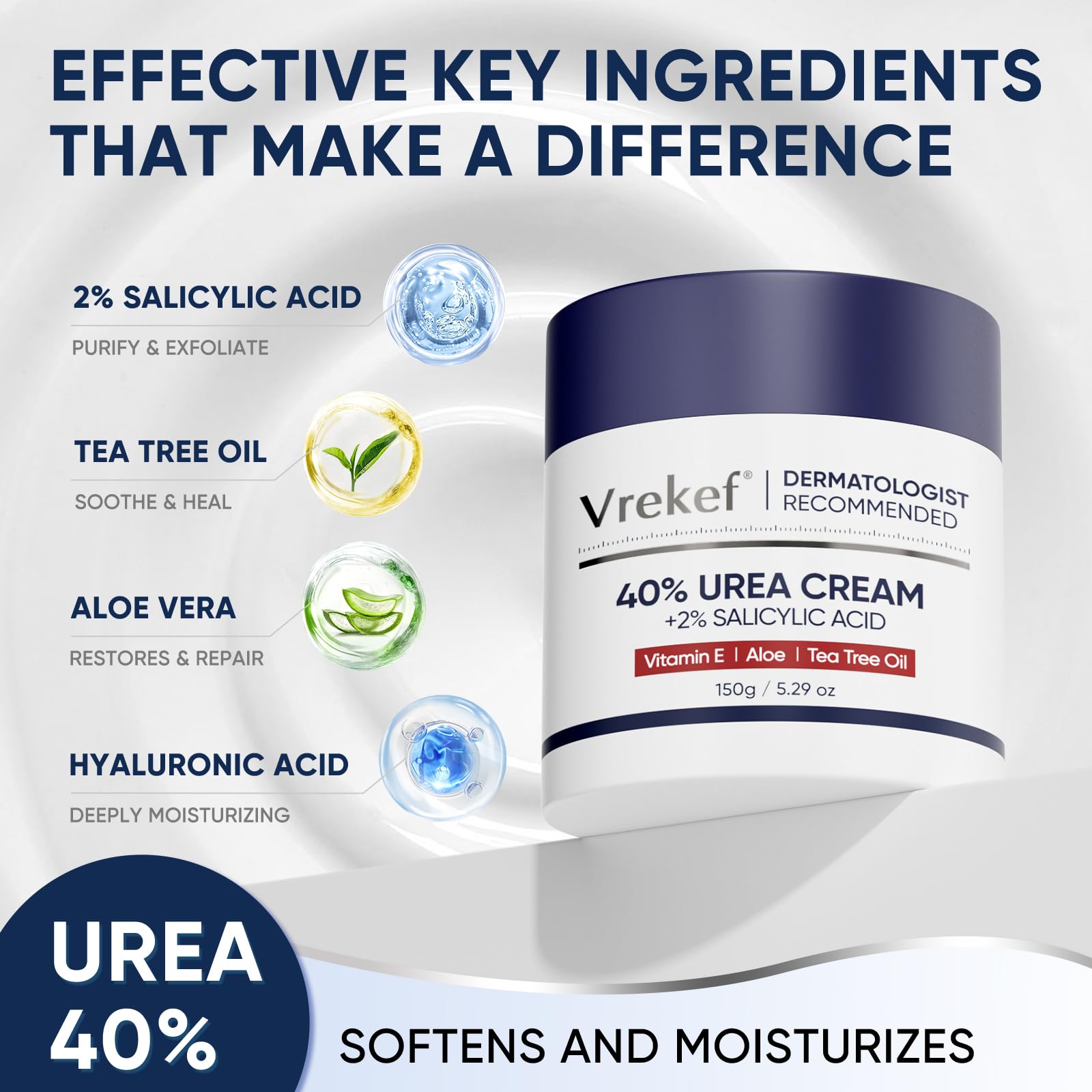 Maximum strength 40 percent urea foot cream jar showing product labeling and active ingredients